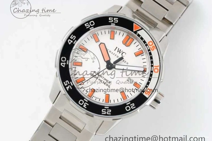 MIROTIME 0725 BestValue Aquatimer Automatic SS RSF 1:1 Best Edition White Orange Dial on SS Bracelet A 7072